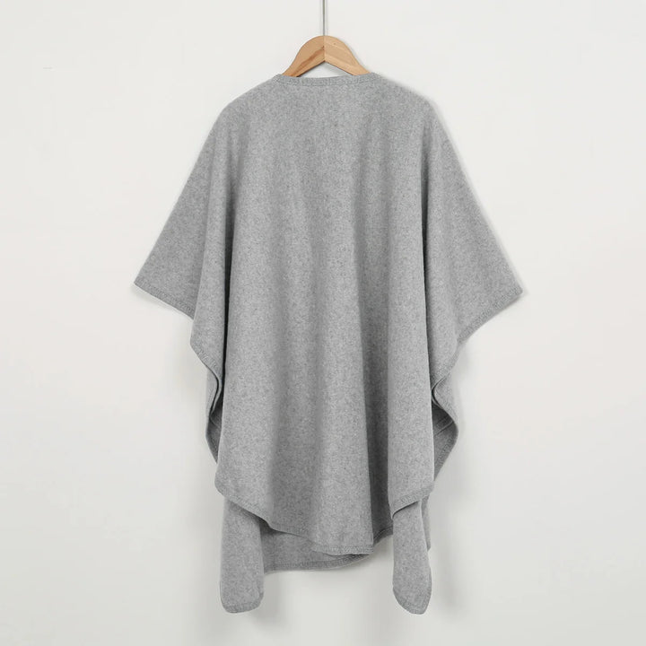 Knitted Poncho Ruana Cape for Women — Open Front Wrap Shawl Cardigan