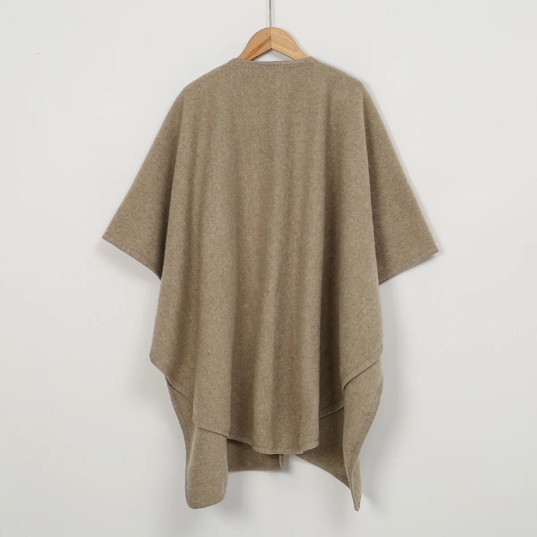 Knitted Poncho Ruana Cape for Women — Open Front Wrap Shawl Cardigan