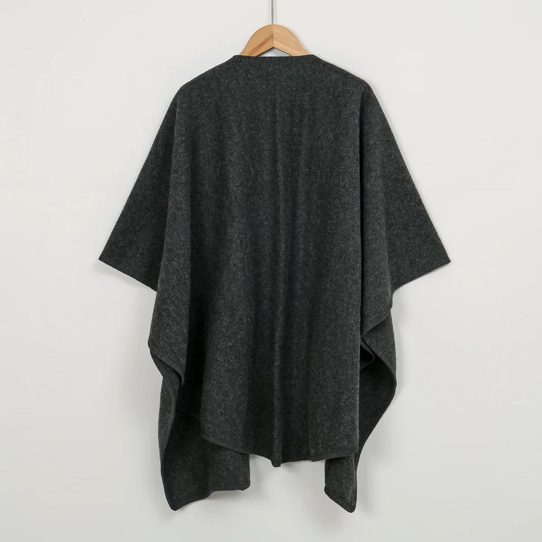Knitted Poncho Ruana Cape for Women — Open Front Wrap Shawl Cardigan