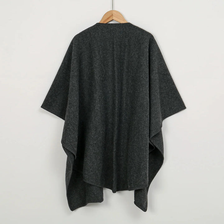 Knitted Poncho Ruana Cape for Women — Open Front Wrap Shawl Cardigan
