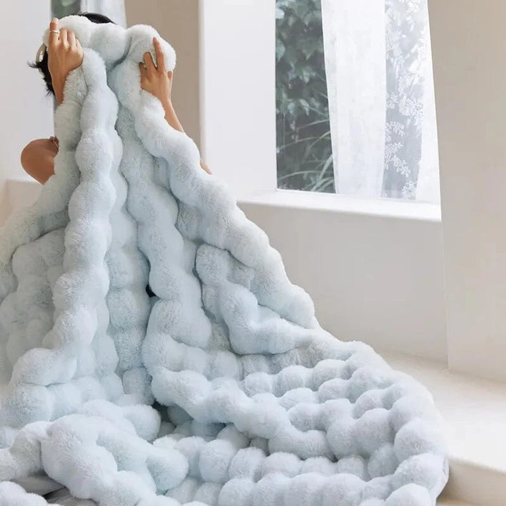 Faux Fur Throw Blanket - Rabbit Faux Fur - Plush Soft Blanket