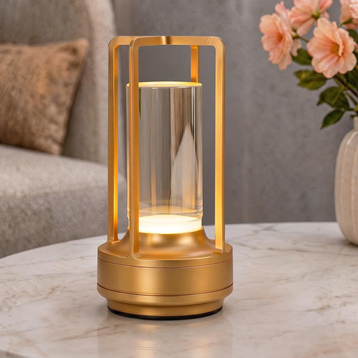 Cordless Table Lamp – Rechargeable LED Touch Lamp | Dimmable Portable Bedside &amp; Outdoor Lantern (Gold, Silver, Black)