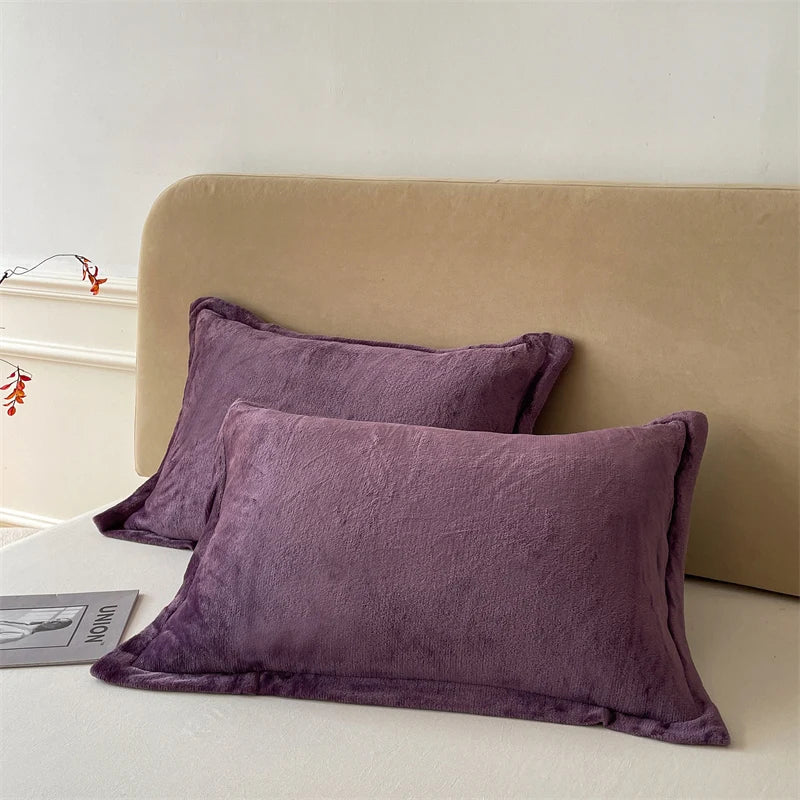 Dark Purple velvet pillow covers set of 2