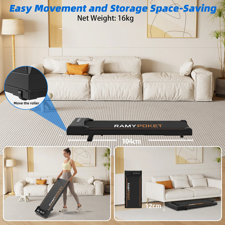 Walking pad treadmill remote control and display