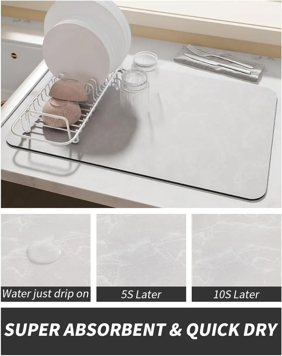Absorbent coffee maker mat close-up