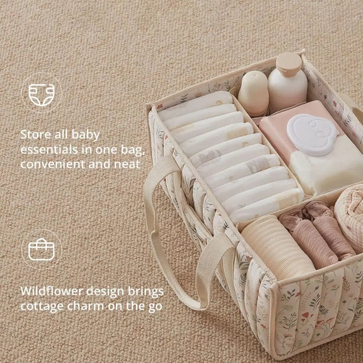 Collapsible baby storage caddy for travel