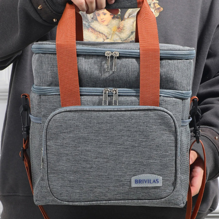 Adult lunch bag with adjustable shoulder strap