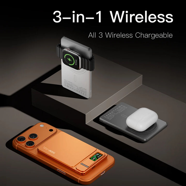 Magnetic Wireless Power Bank with USB-C Cable and Digital Display