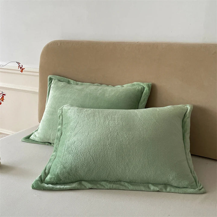 Light Green velvet pillow cases