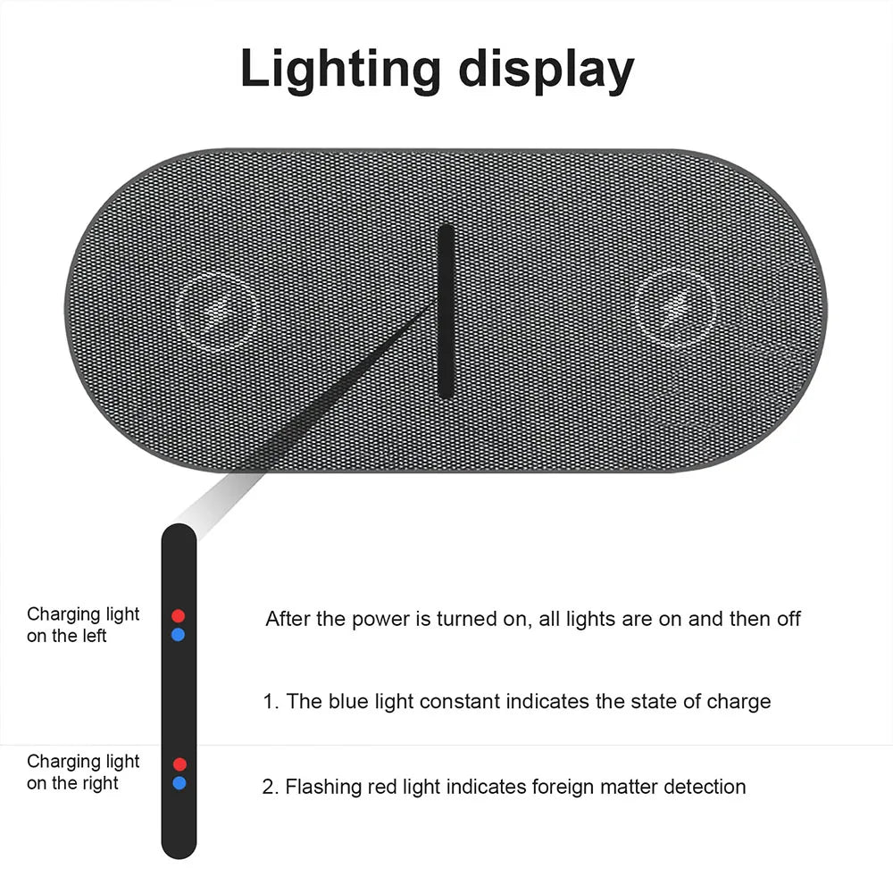 2-in-1 wireless charging dock close-up
