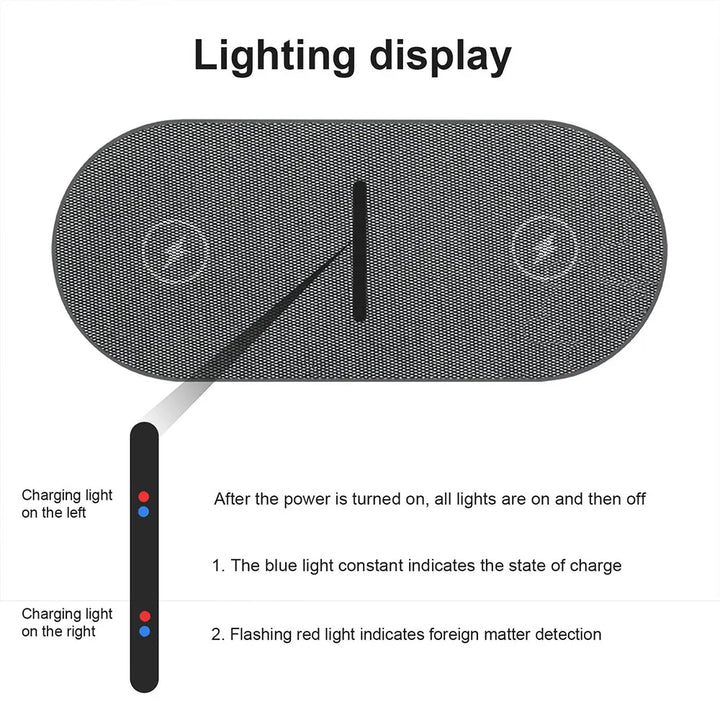 2-in-1 wireless charging dock close-up