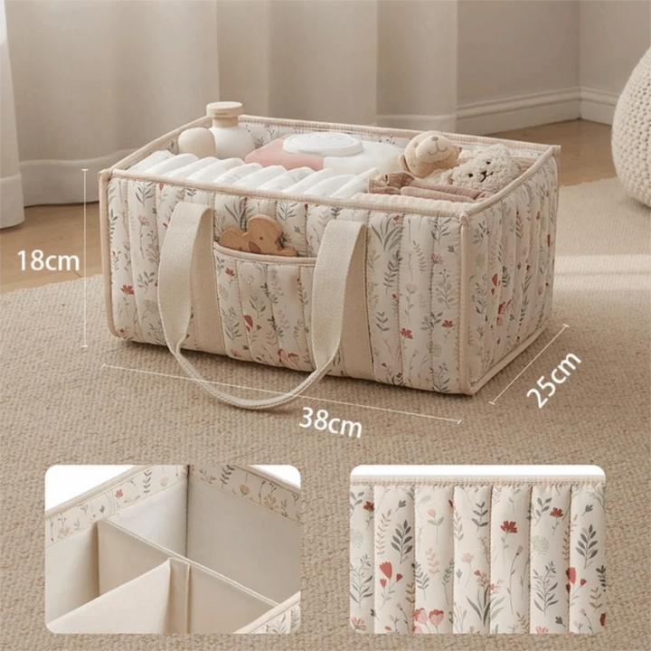 Nursery and car storage organiser in use