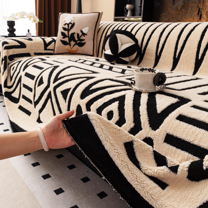 Pet-friendly bohemian jacquard sofa blanket