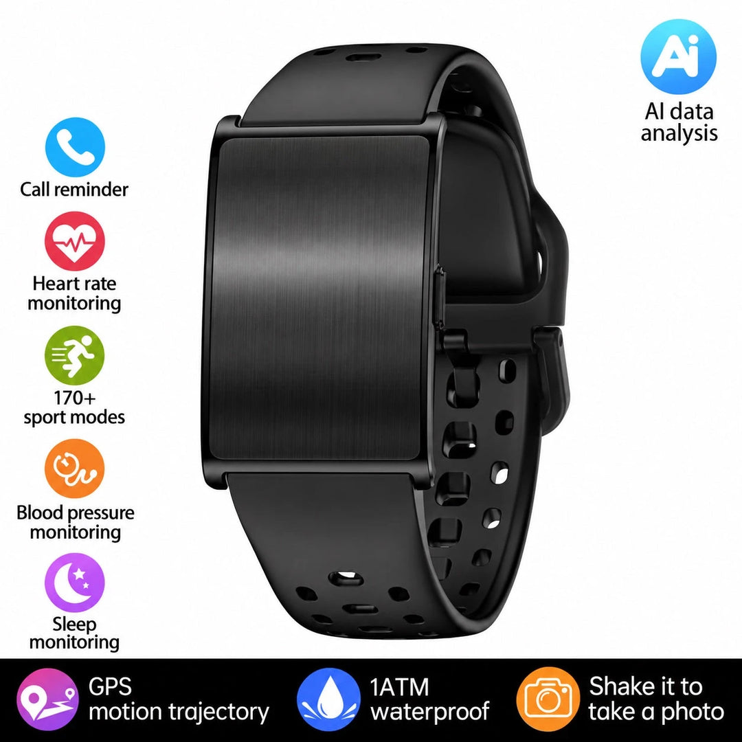 Black LIGE fitness band with silicone strap