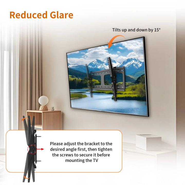 Universal TV wall mount with bubble level