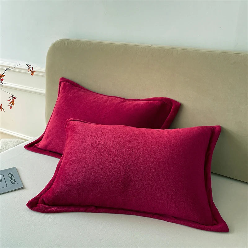 Burgundy velvet pillow cases 48x74cm
