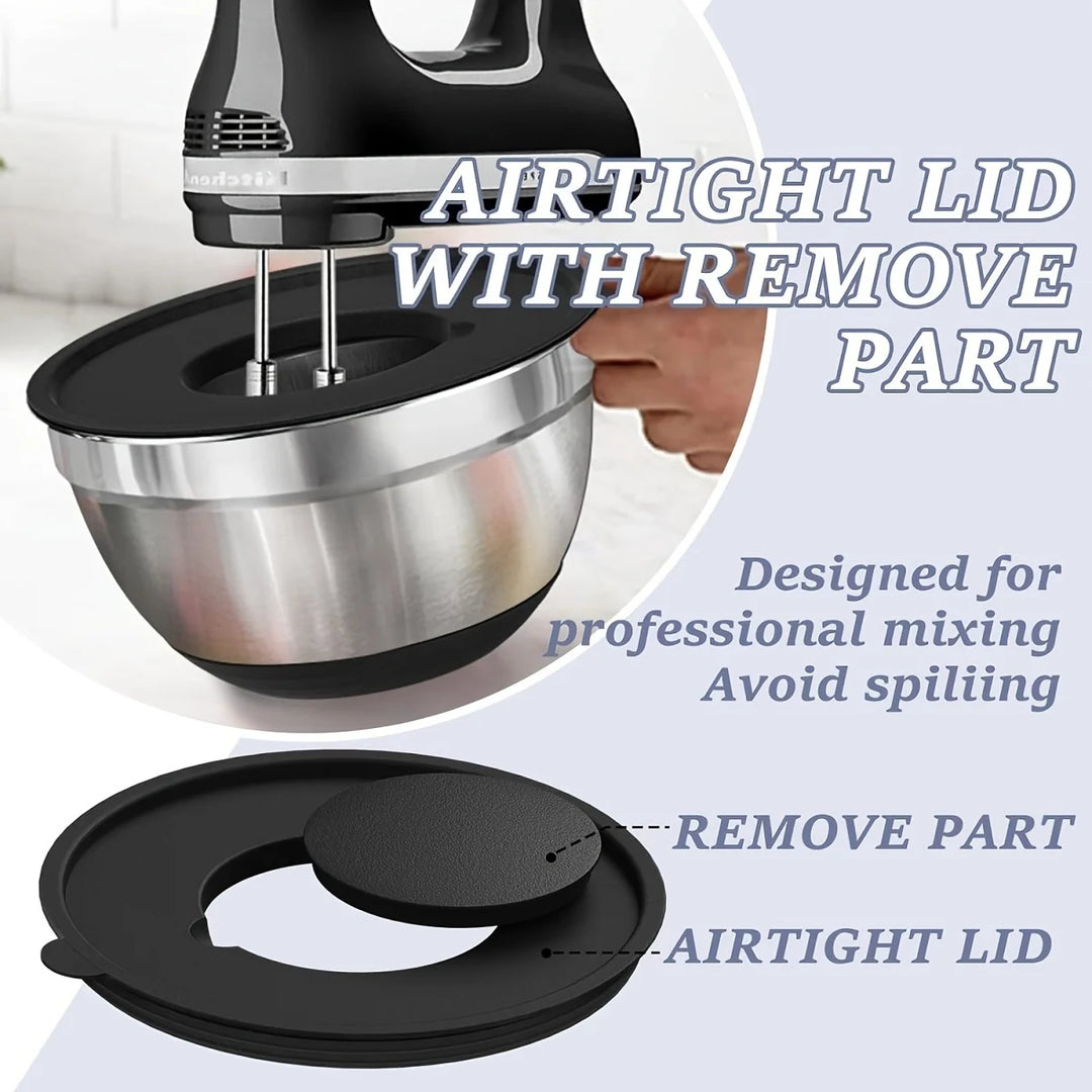 Stainless steel bowls with airtight lids for food storage