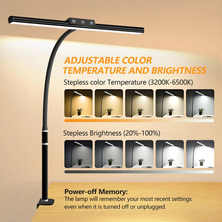 10W USB LED Desk Lamp with Clamp, Touch Control &amp; 5 Light Colors