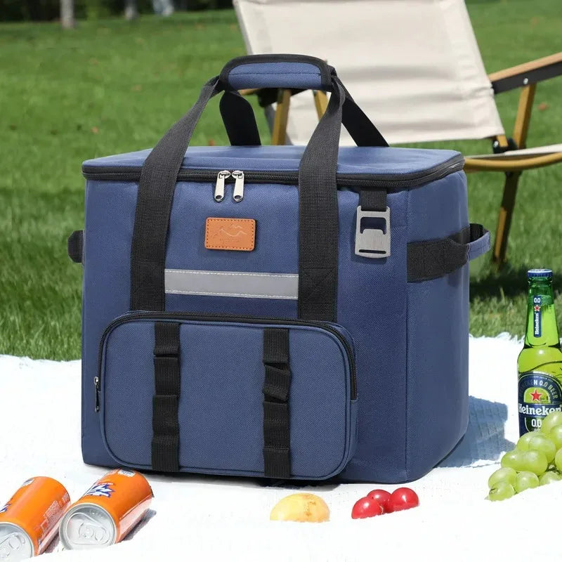 Large leakproof foldable insulated cooler bag