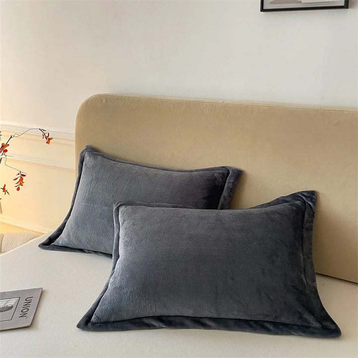 Dark Grey velvet pillow covers set of 2