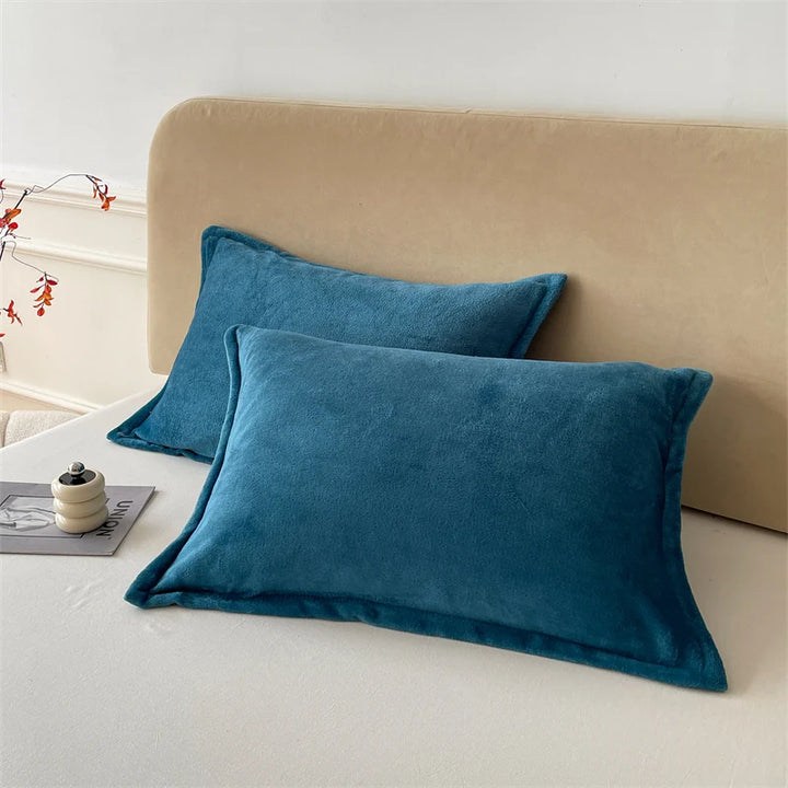 Peacock Blue velvet pillow cases with zipper