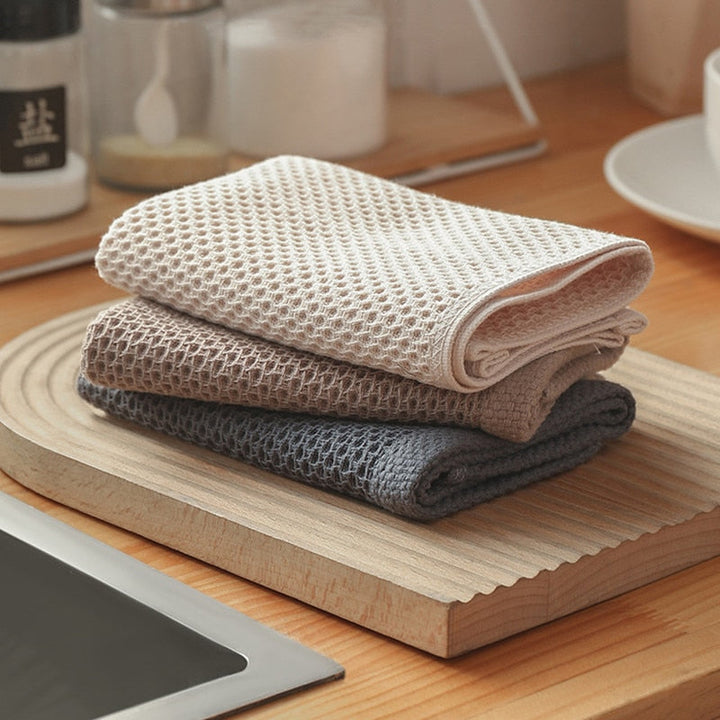HoneyNest – Luxe 6-Pack Honingraat Handdoeken voor Stijlvolle Functionaliteit