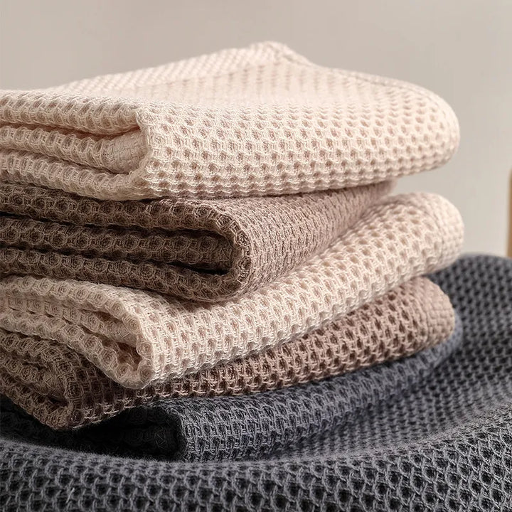 HoneyNest – Luxe 6-Pack Honingraat Handdoeken voor Stijlvolle Functionaliteit