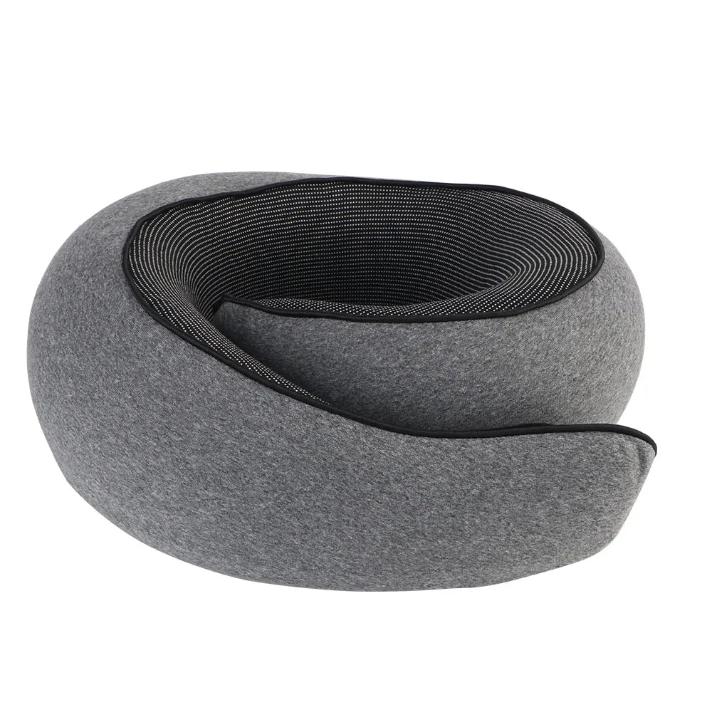Gray U-shaped memory foam neck pillow