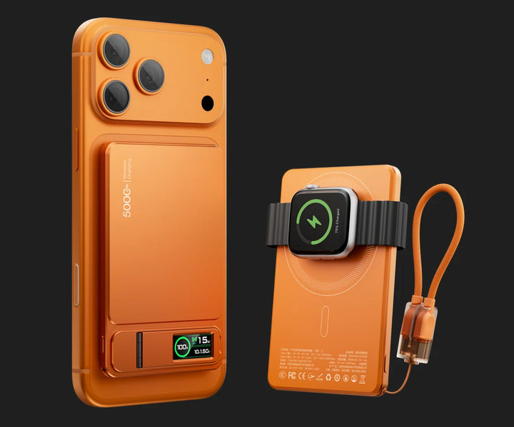 Magnetic Wireless Power Bank with USB-C Cable and Digital Display