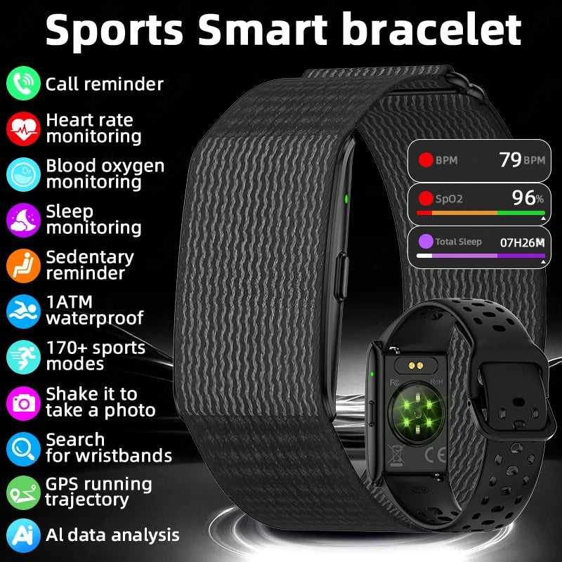 LIGE screen-free fitness band with nylon strap and supplier feature graphic