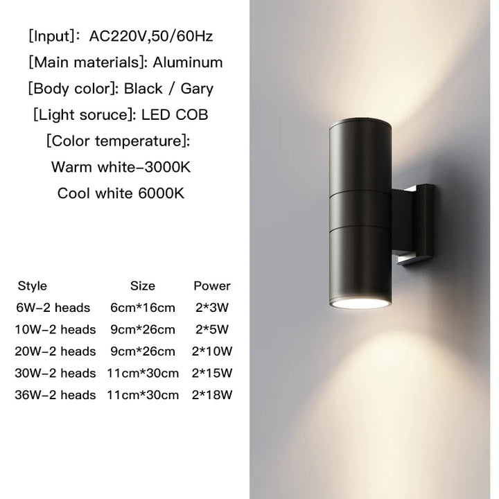 Round outdoor wall light size and wattage specifications
