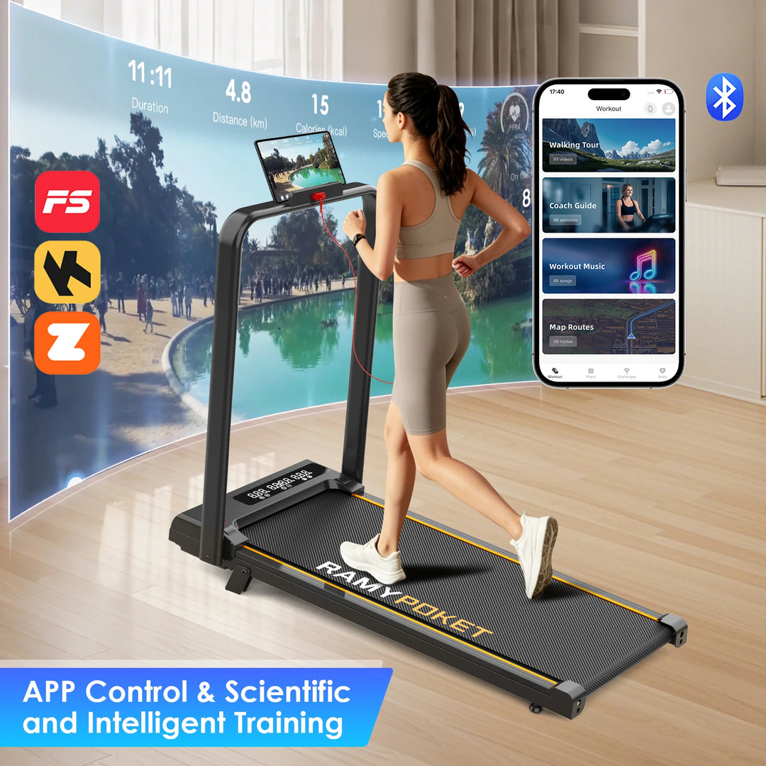 Incline walking pad treadmill LED display