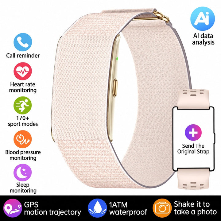 Pink LIGE fitness band with nylon and additional silicone straps