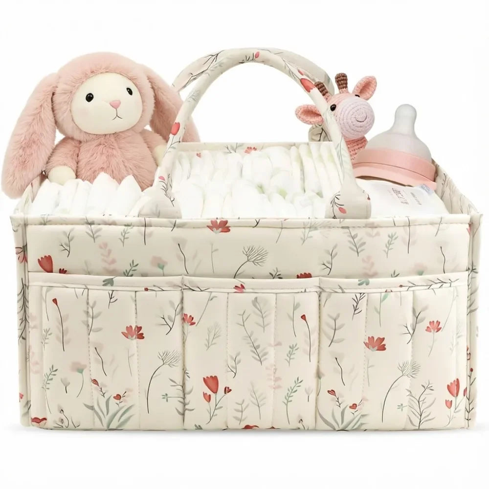 Blush Bunny Floral nappy caddy