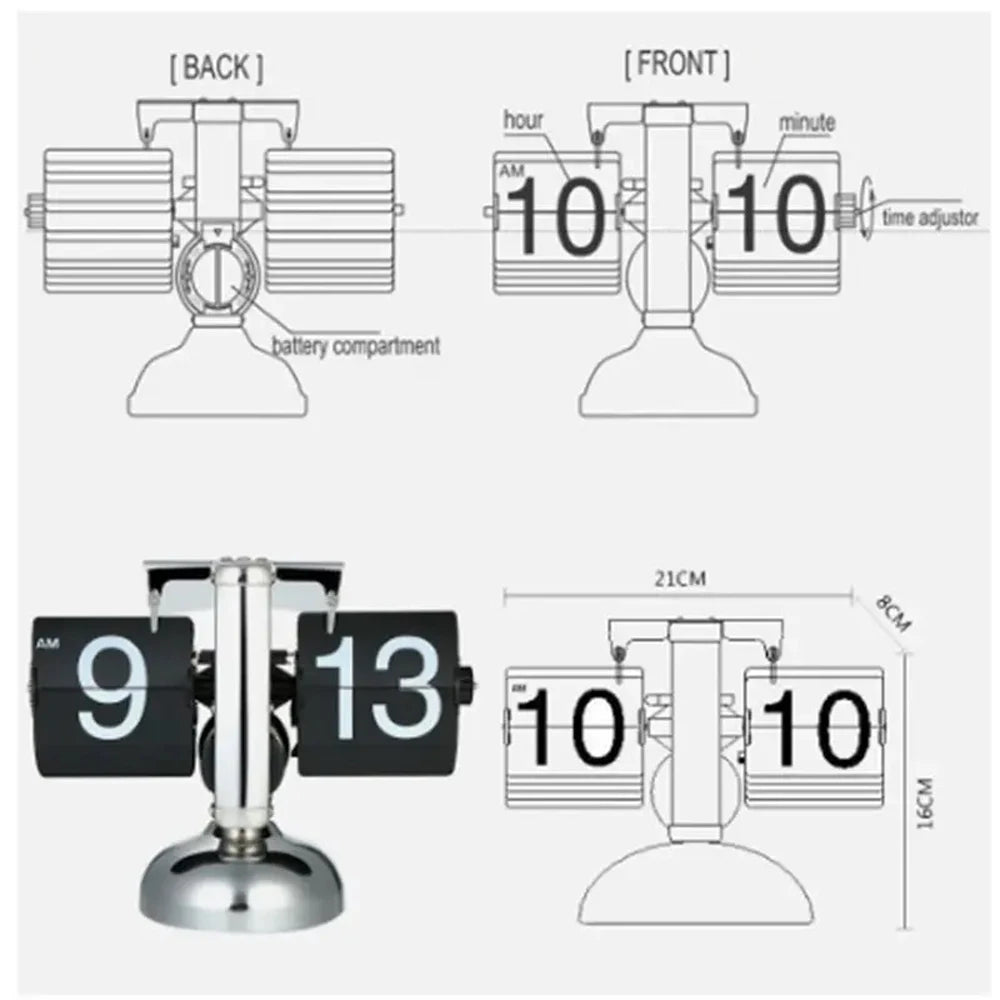 Retro flip clock lifestyle shelf decor