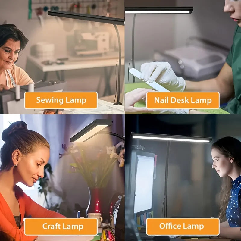 USB LED Desk Lamp with Clamp – Dimmable, Flexible Gooseneck