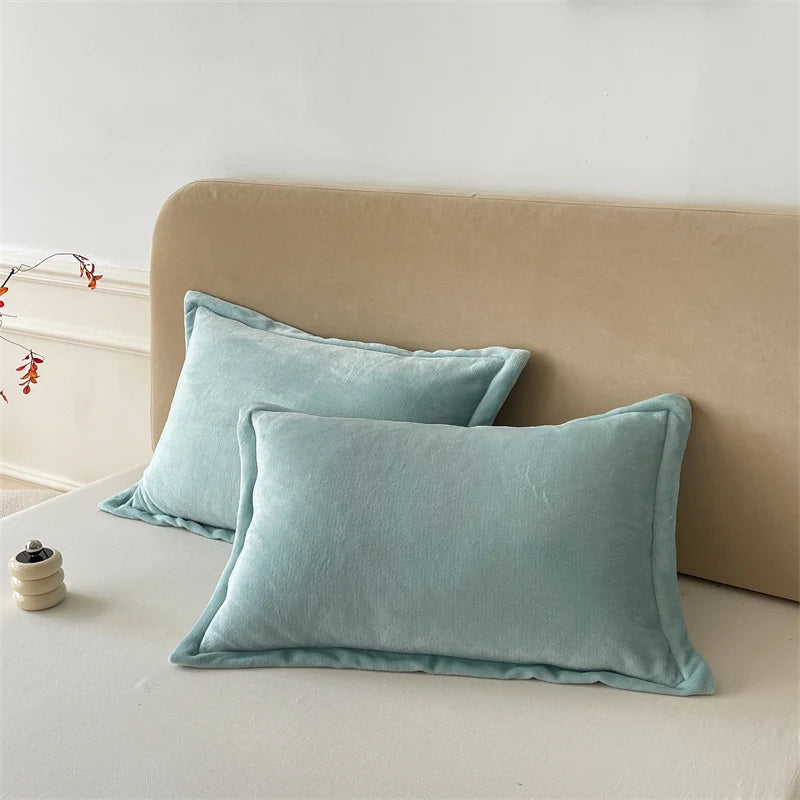 Light Blue velvet pillow covers