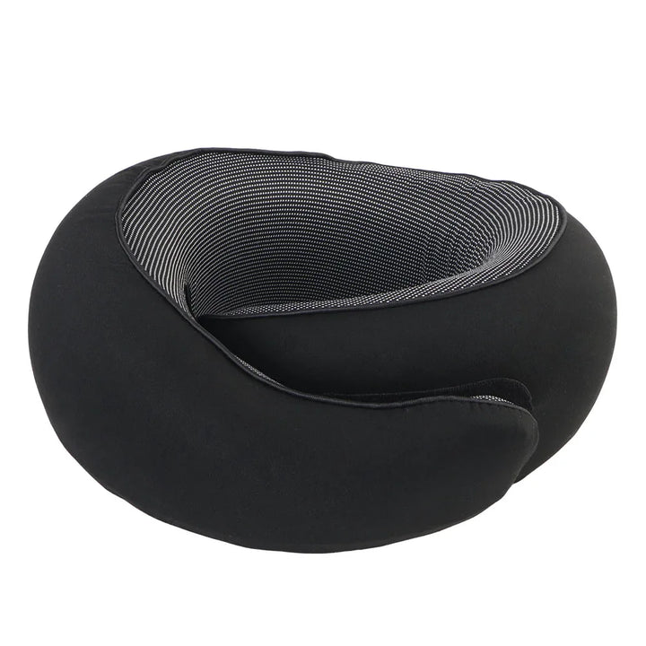 Black U-shaped memory foam neck pillow