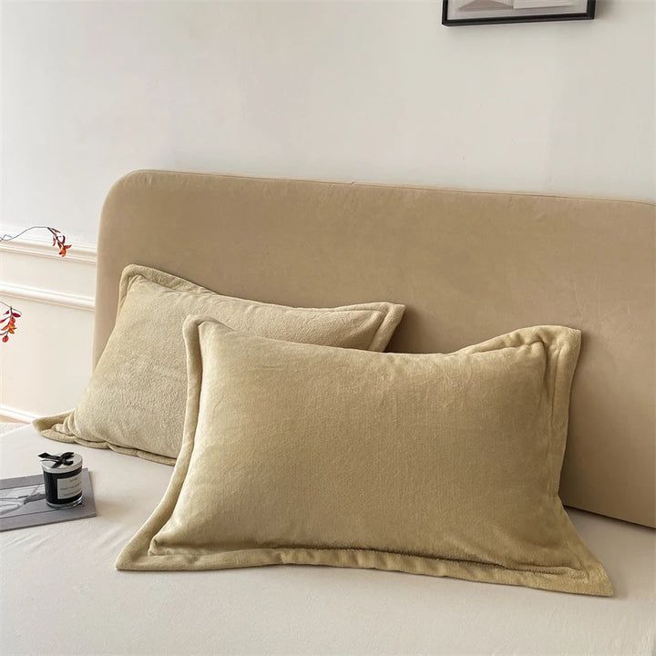 Ginger velvet pillowcase pair