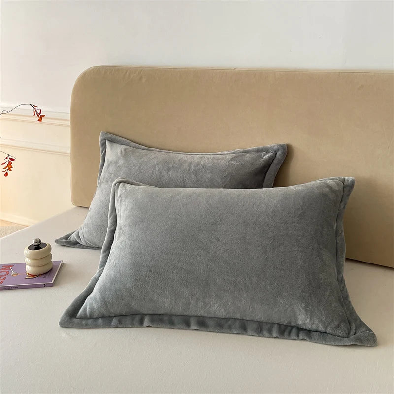 Light Grey flannel pillow cases standard size