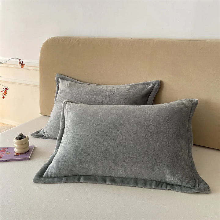 Light Grey flannel pillow cases standard size