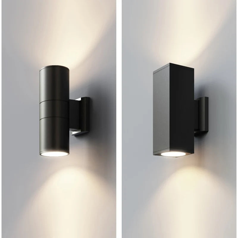 Square up down LED outdoor wall light modern exterior