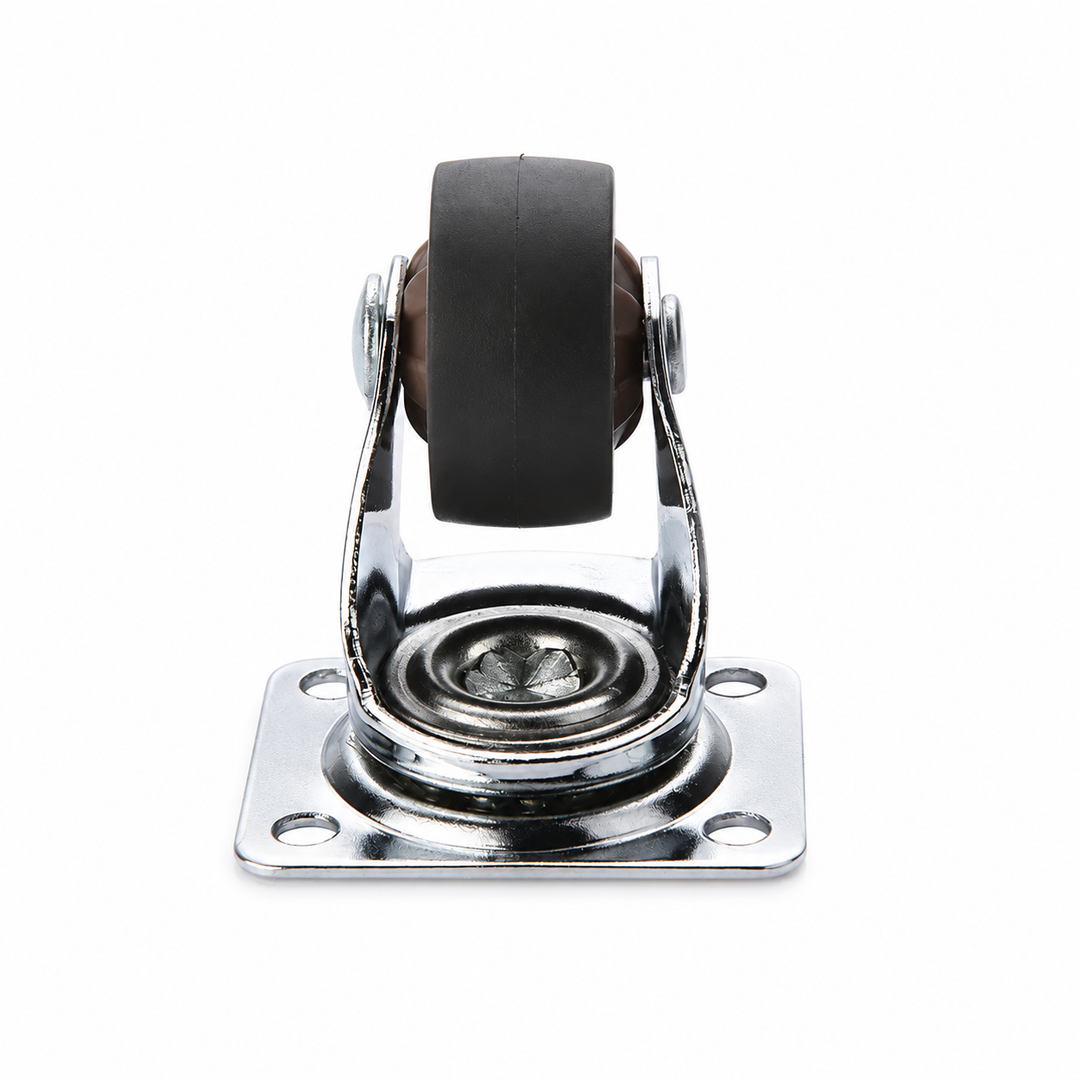 Soft Rubber Swivel Caster Wheels with Mounting Plate Set of 4
