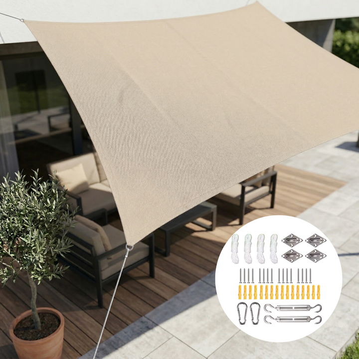 Sonnensegel Rechteckig Wasserdicht | Wasserdichtes Outdoor Gewebe | UV Schutz | SkyCover