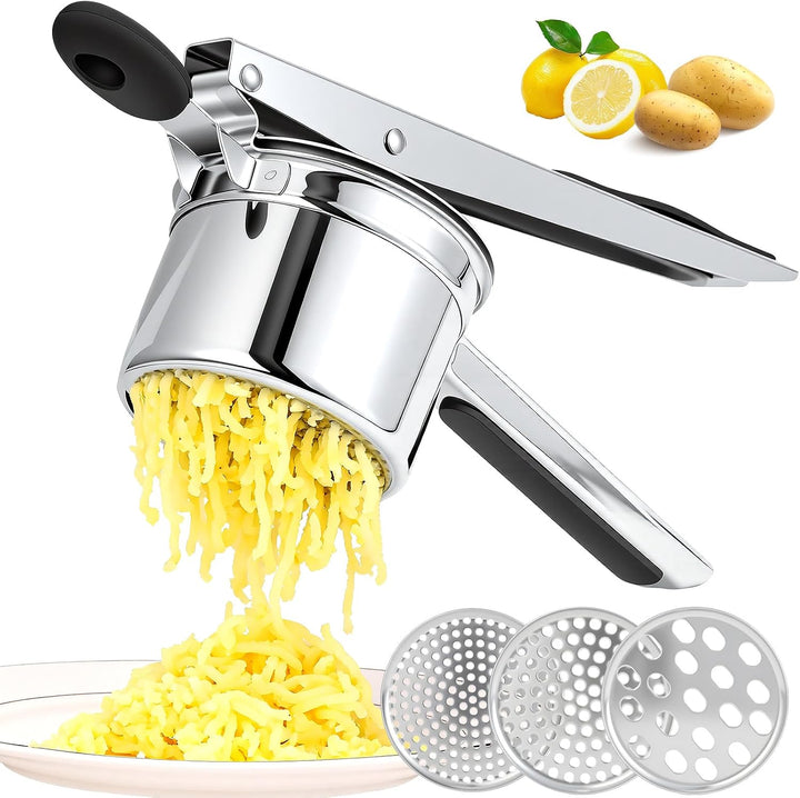 Chef-Grade Stainless Steel Potato Ricer &amp; Masher – Silky, Lump-Free Mash Every Time