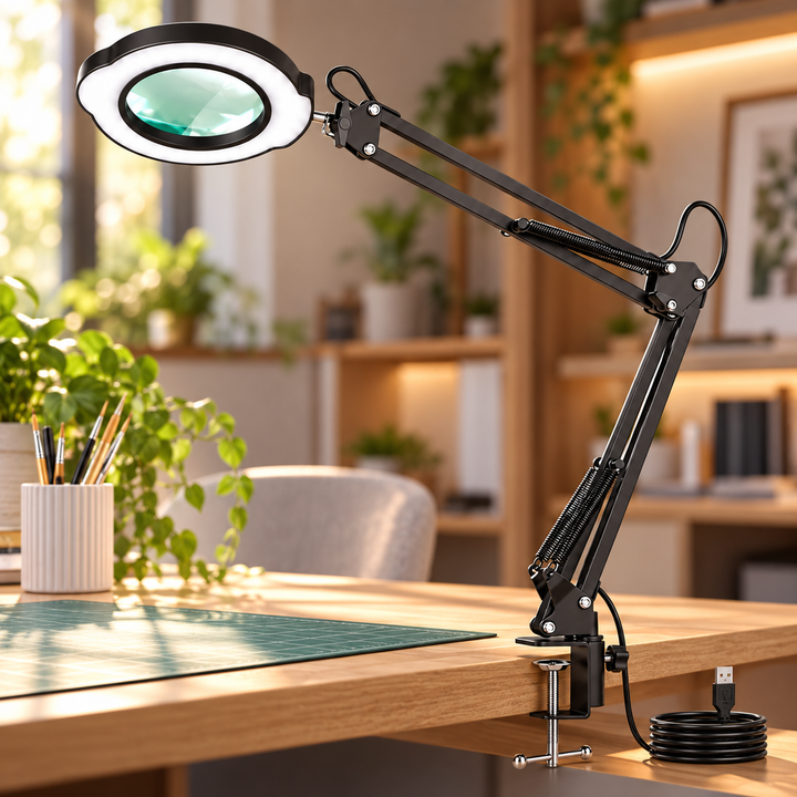 LED Magnifying Lamp with Clamp