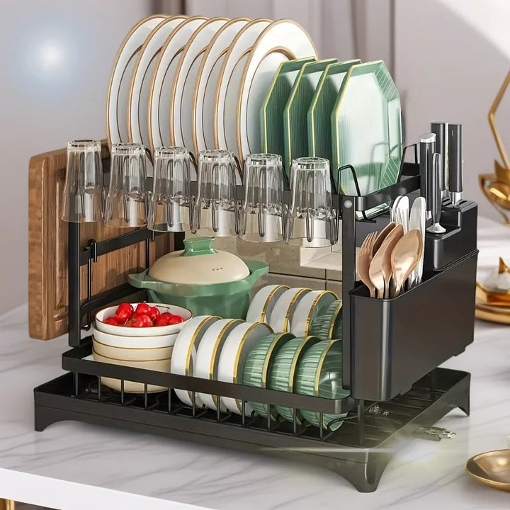 Dish Drying Rack – Large 2-Tier Stainless Steel Dish Rack and Drainer for Kitchen Counter