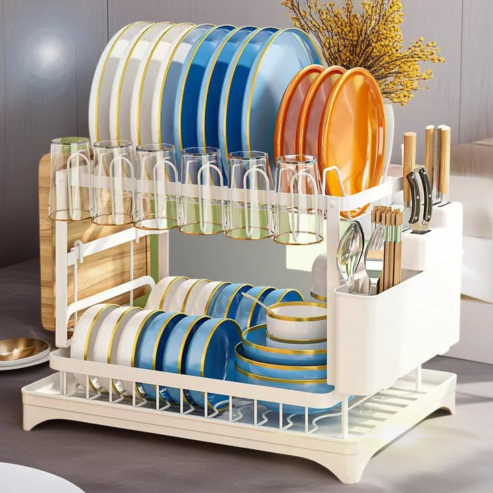 Dish Drying Rack – Large 2-Tier Stainless Steel Dish Rack and Drainer for Kitchen Counter
