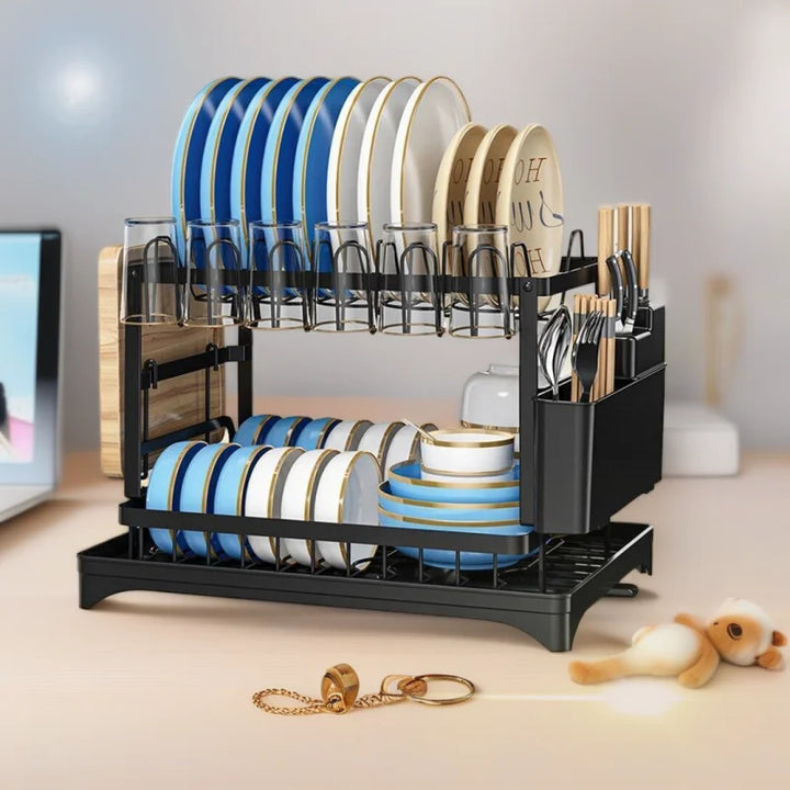 Dish Drying Rack – Large 2-Tier Stainless Steel Dish Rack and Drainer for Kitchen Counter