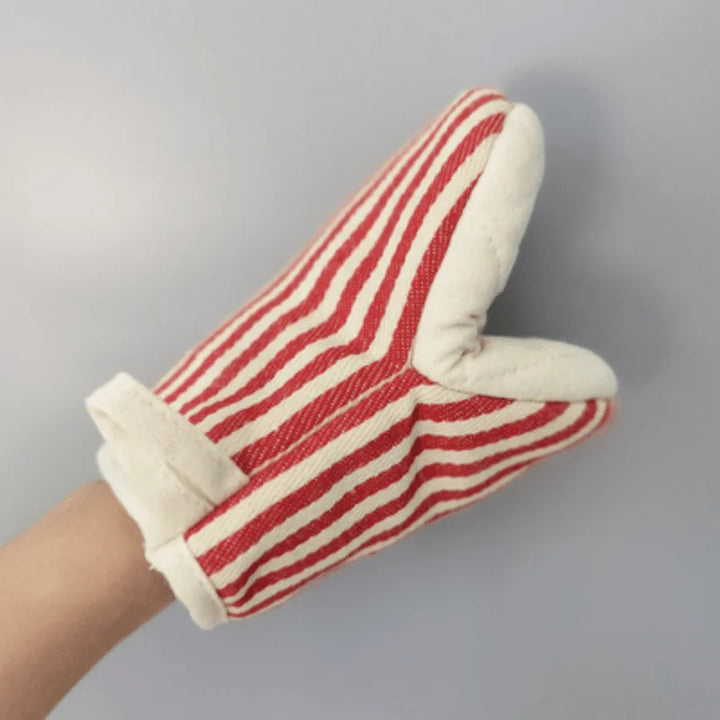 Heat-Resistant Oven Mitt — Striped Non-Slip Kitchen Glove, Anti-Scald Pot Holder
